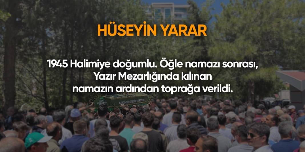 Konya'da bugün vefat edenler | 13 Kasım 2024 12